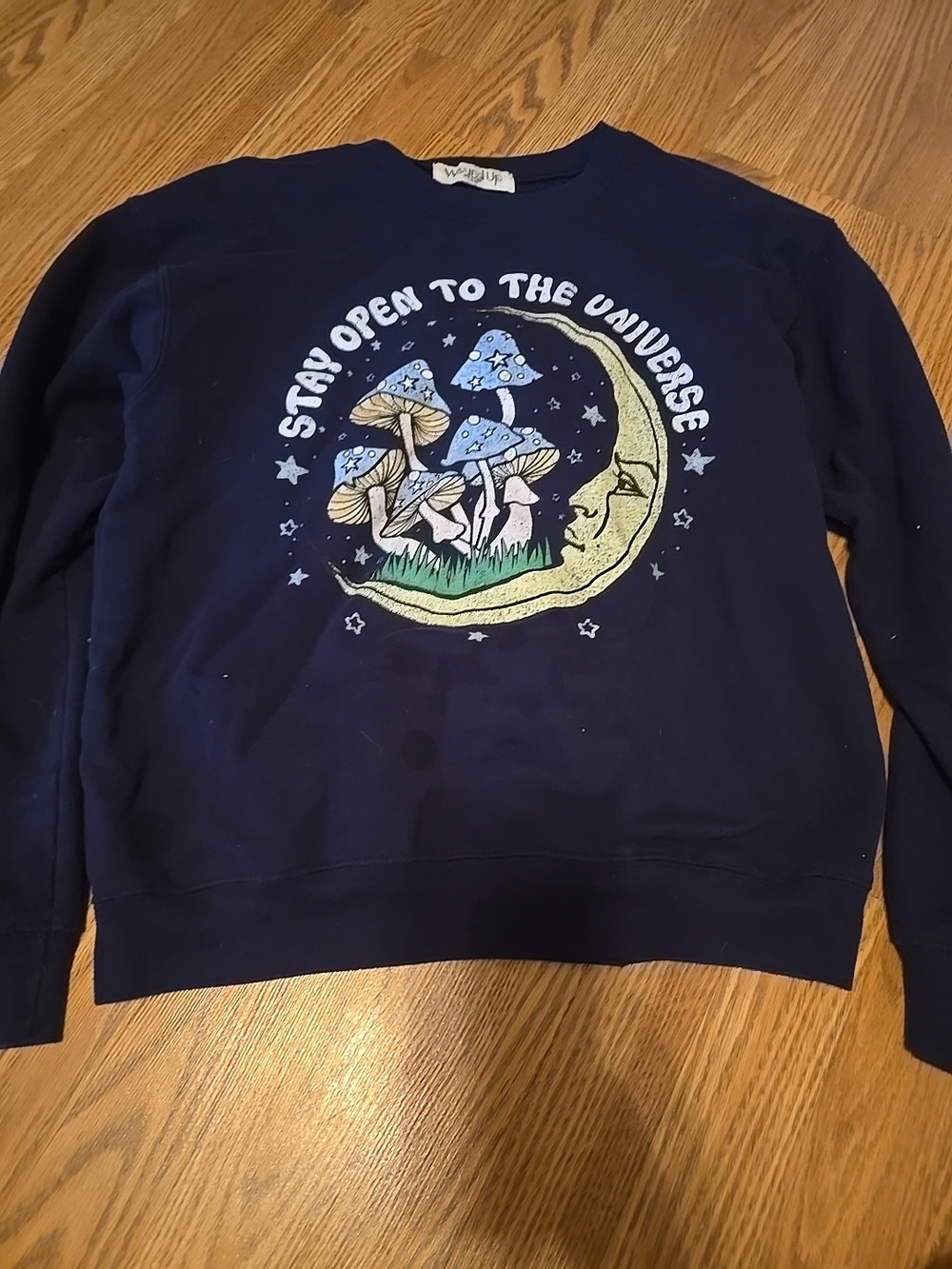 Wound Up Navy Moon & Mushroom Graphic Crewneck